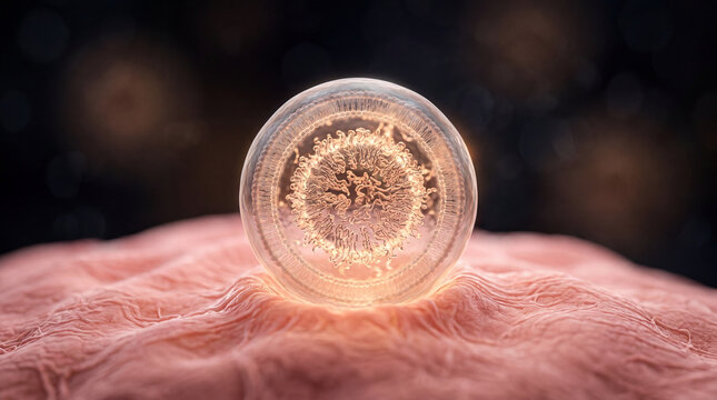 Lipid nanoparticle vesicle interacting with smooth cell membrane in targeted drug delivery concept