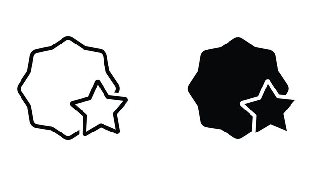 Black and white geometric star inside irregular polygon shape