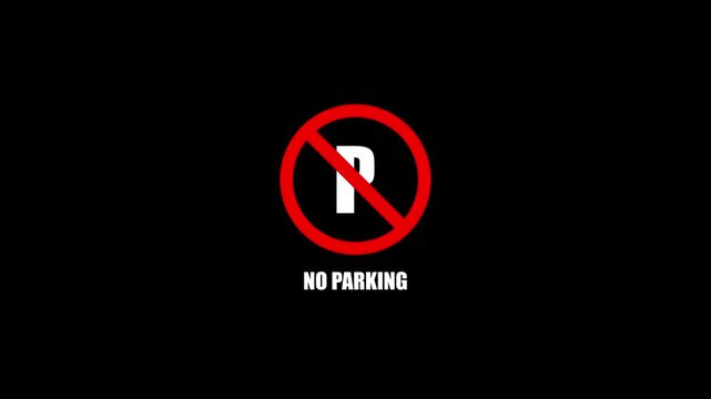 No parking icon animation no parking background.4k video animation.