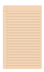 Naklejka premium Notebook paper with lines and margin lined paper writing paper school supplies office supplies writing pad blank page plain paper document background paper texture margin line education