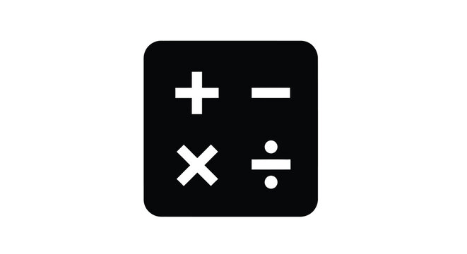 mathematical symbols icon with plus minus multiply and divide silhouette