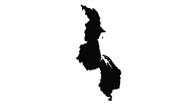 malawi map silhouette against a white background