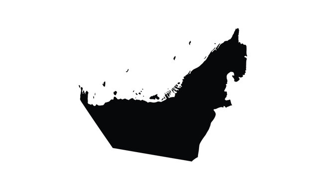 united arab emirates map silhouette high quality professional