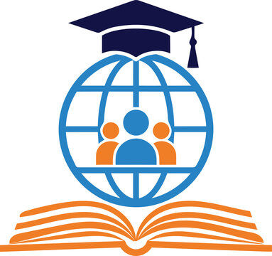 Global education logo design learning community and knowledge representation