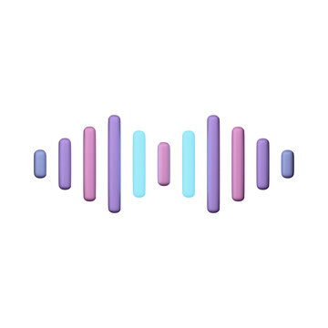 Waveform sound wave equalizer 3d icon