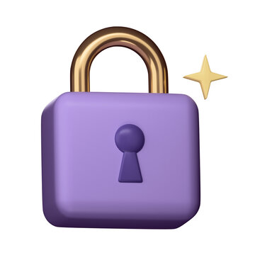 Lock icon security 3d