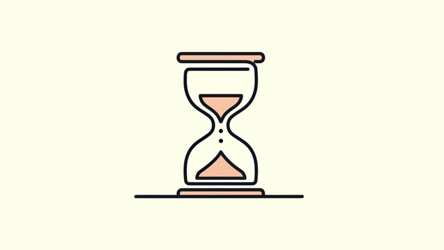Stylized hourglass with sand flowing down, symbol of time
