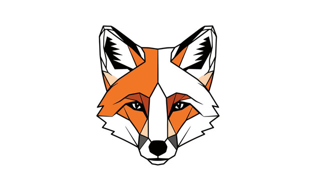 Geometric fox head with sharp lines and bold colors