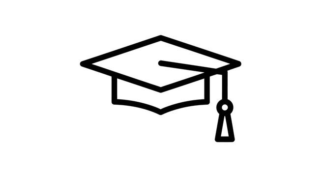 Traditional Black Graduation Cap with Tassel for Academic Success