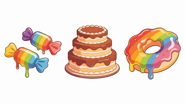 A vibrant and playful image of rainbow-colored candies, perfect for conveying sweetness, joy, and indulgence in advertising or website design. The dri