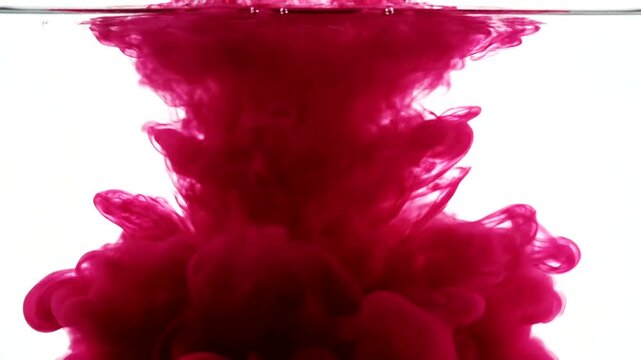 Red Ink Cloud Dissolving in Water Abstract Motion.