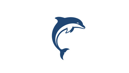 Fototapeta premium A navy blue dolphin leaps gracefully from the water