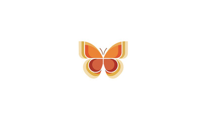 Stylized butterfly with layered orange and red wings and a brown body © M LAZIM