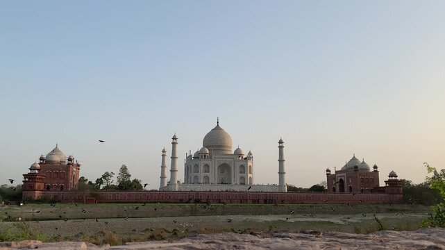 Taj Mahal in Agra, India, as seen from the Taj Mahal Yamuna view point