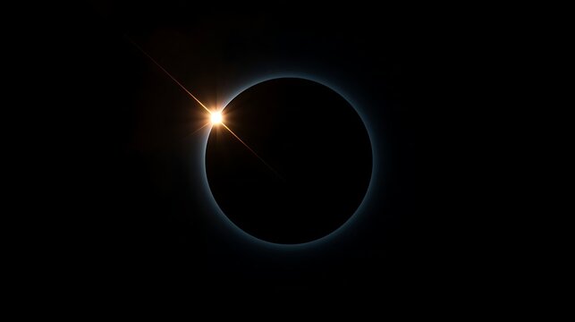 A Stunning Total Solar Eclipse Featuring The Radiant Diamond Ring.