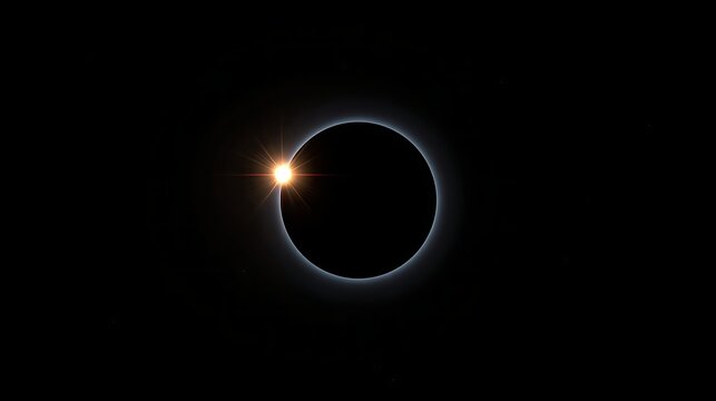 A Stunning Total Solar Eclipse Featuring The Radiant Diamond Ring.