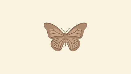 A single, stylized brown butterfly with patterned wings on a light background © Muhammad