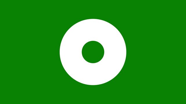 Looping circle burst animation, single and triple ring motion, shiny line blast effect, transparent background with alpha channel, green background video, 4k circle accent element.