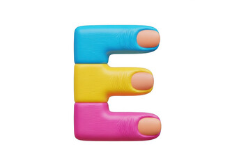 Fototapeta premium Colorful letter e with a playful design