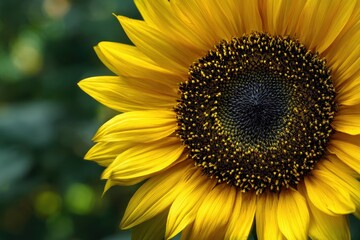 Obraz premium Close-up sunflower head in warm natural light
