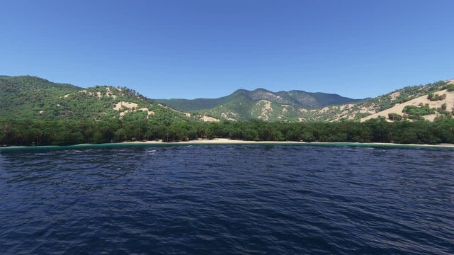 Aerial view of Komodo National Park in Nusa Tenggara Tim. Indonesia