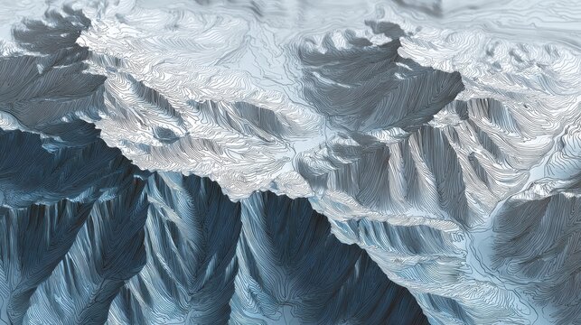 Contour height map visualization showing rugged terrain and relief shading