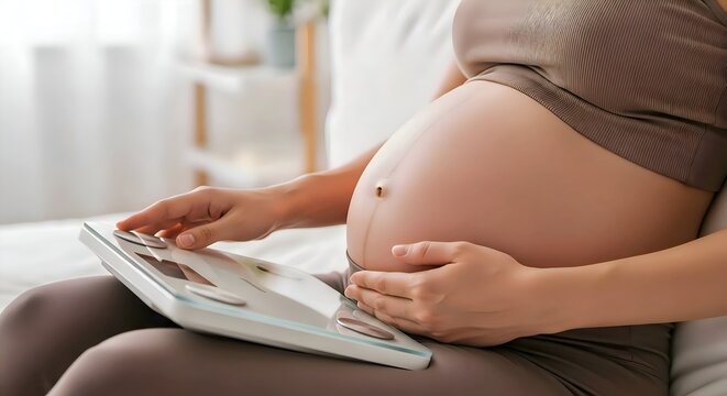 Close-up of Pregnant Woman Looking at Ultrasound Photos - Maternity and Pregnancy Wellness Concept