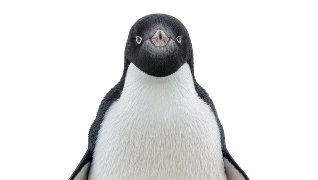 Adelie penguin with black and white feathers, isolated on transparent background
