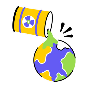 Flat style icon depicting an oil spill