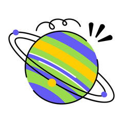 A flat style icon of saturn planet © creativestall