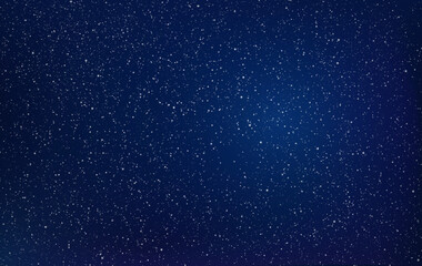 Starry night sky dark blue background - outer space vector background with lots of stars © forestgraphic