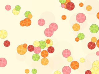 Obraz premium Summer Citrus Fruit Slice Pattern Background