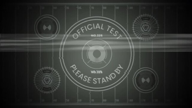Static or television noise. Please stand by official test screen. Ideal for tv show intermission, technical difficulties, or streaming service error concepts.