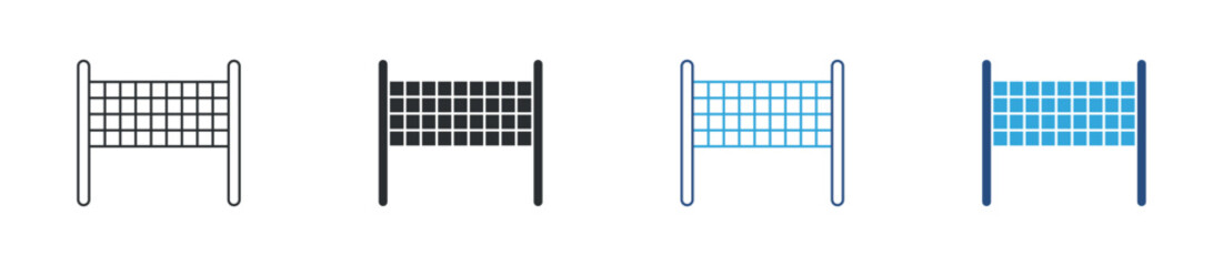 Volleyball net icon set. sports net with posts. outdoor game and competition concept. vector illustration. © Icon Atelier
