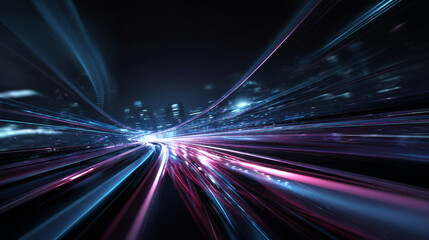 Obraz premium 3D Rendering of abstract fast moving lines. High speed motion blur. Concept of leading in business, Hi tech products, business plan, goals and achievement, advanced technology evolution