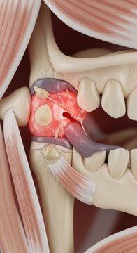 Jaw Joint Inflammation - Medical Illustration.
