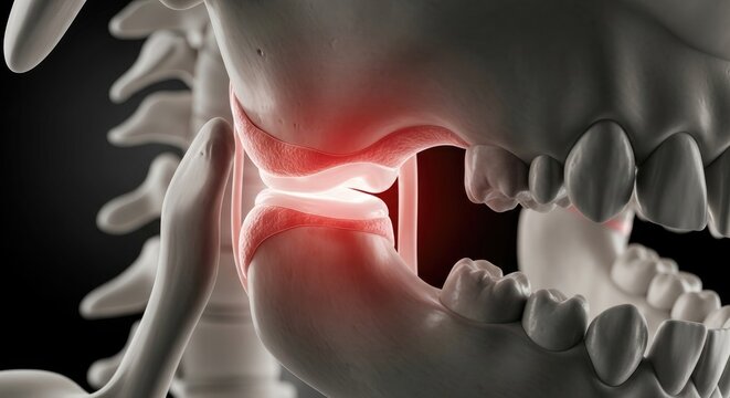 Jaw Joint Inflammation - Medical Illustration.
