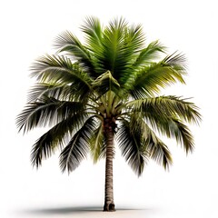 Fototapeta premium Lush green tropical tree against white background