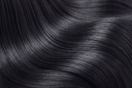 Glossy Black Hair Care Texture