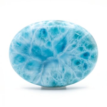 Polished oval larimar gemstone