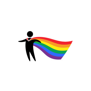 Pride symbol with a person silhouette.