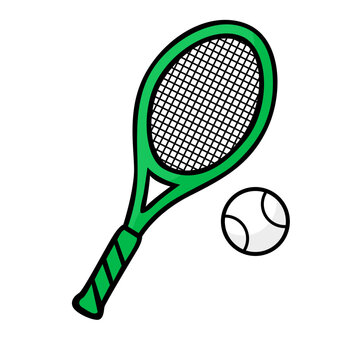 tennis racket and ball