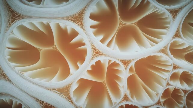 Microscopic mushroom cross section &ndash; Perfect for fungal studies, gourmet produce catalogs, or high-tech agriculture ads.