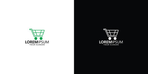 shopping cart tree logo design, vector concept icon © micky_adb