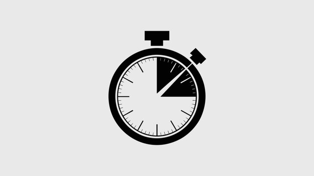 Minimalist stopwatch with angular running arrow &ndash; Suitable for sports timing, performance tracking, or productivity apps.