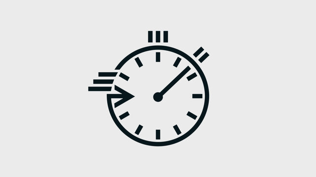 Hairline stopwatch icon with dynamic sweep arrow &ndash; Perfect for precision manufacturing, record-breaking stats, or elegant UI design.