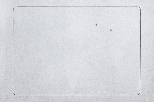 Paper frame with rectangle border on gray paper surface for frame mockup, poster layout, text placement, presentation. Natural vintage background with paper texture, copy space, border