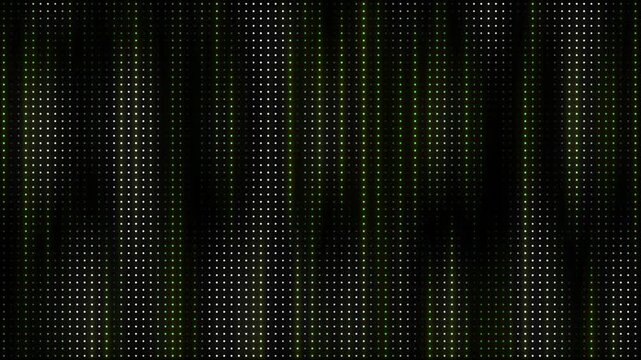 Glowing Green LED Dot Matrix Vertical Light Pattern Abstract Neon Art Background 4k animation video