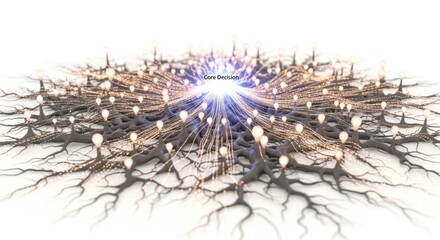 Fototapeta premium Neural Network Decision Making Concept