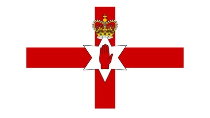 Northern Ireland flag is a part of the United Kingdom in the north-east. © Beyza